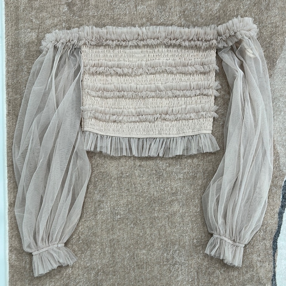 Elegant Off-Shoulder Sheer Top